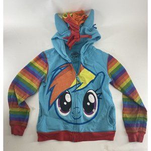 My Little Pony Hooded Sweatshirt, Blue Rainbow Dash,  Zip Kids Sz M 8/10 Hoodie